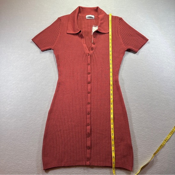 Urban Outfitters UO Dale Ribbed Bodycon Polo Dress - size L - NWT - Picture 3 of 6
